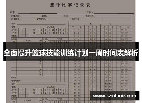 全面提升篮球技能训练计划一周时间表解析